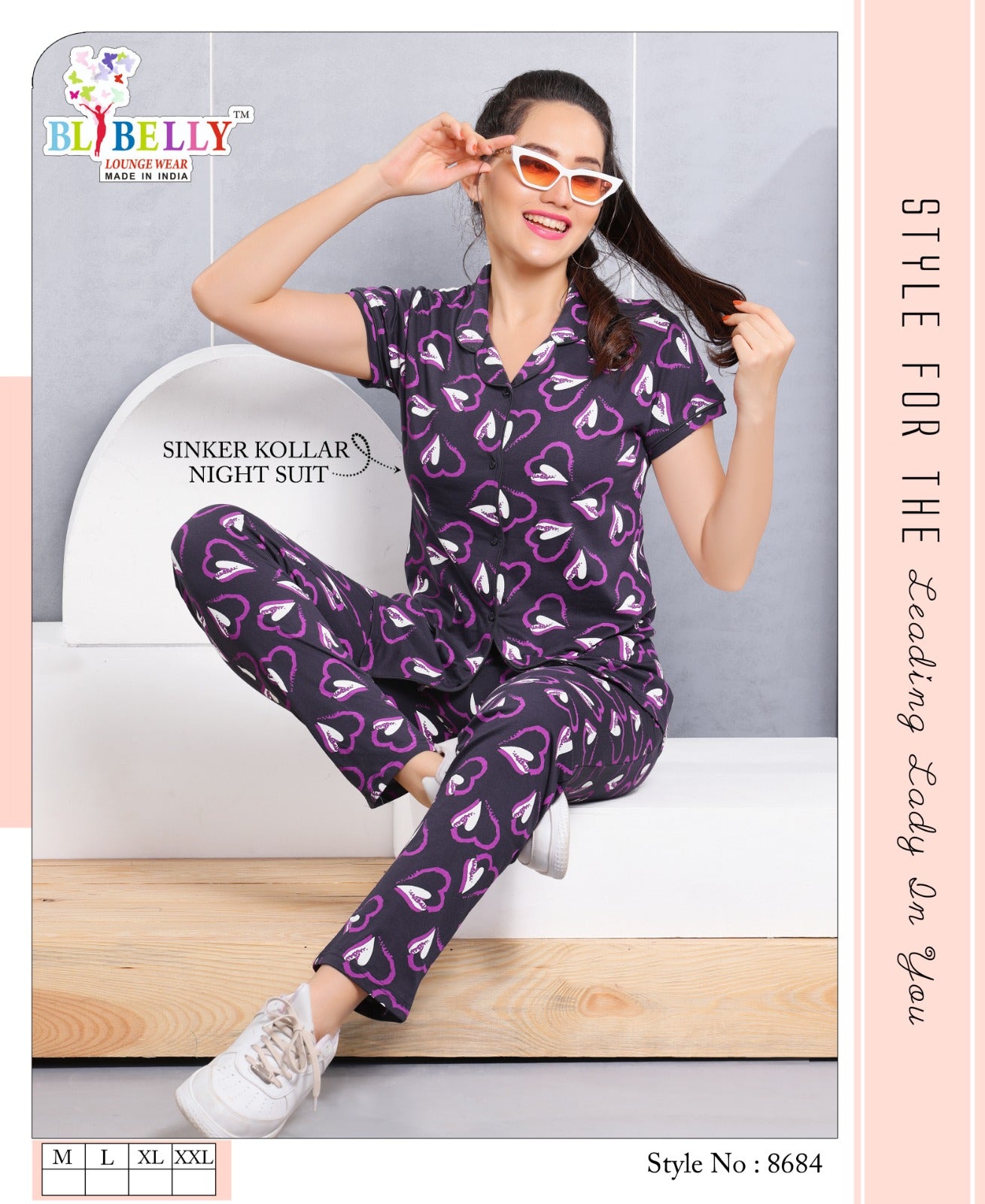 Front Open Vol 629 Belly Sinker Collar Night Suits Wholesaler Ahmedabad