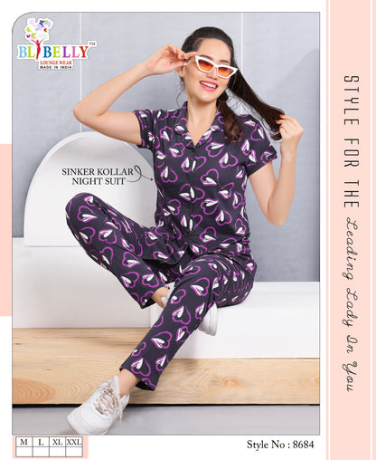 Front Open Vol 629 Belly Sinker Collar Night Suits Wholesaler Ahmedabad