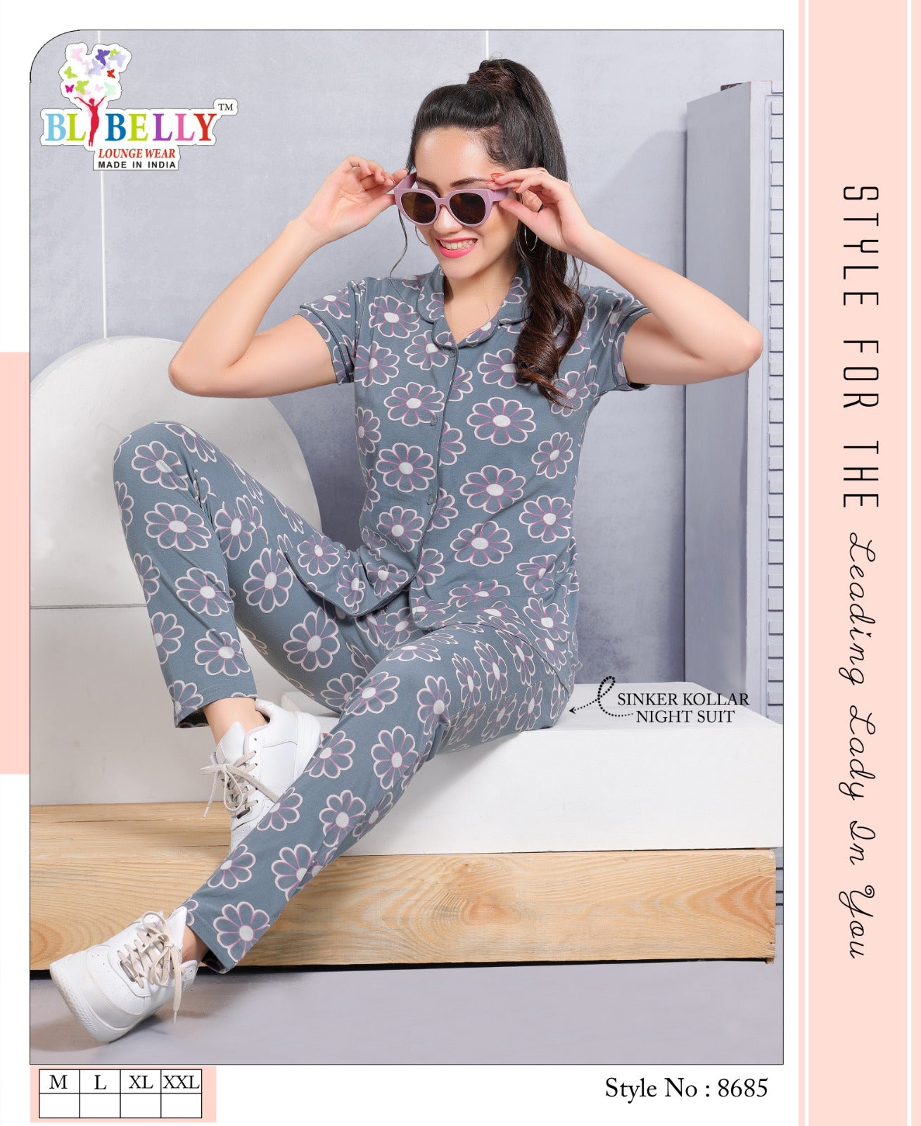 Front Open Vol 629 Belly Sinker Collar Night Suits Wholesaler Ahmedabad