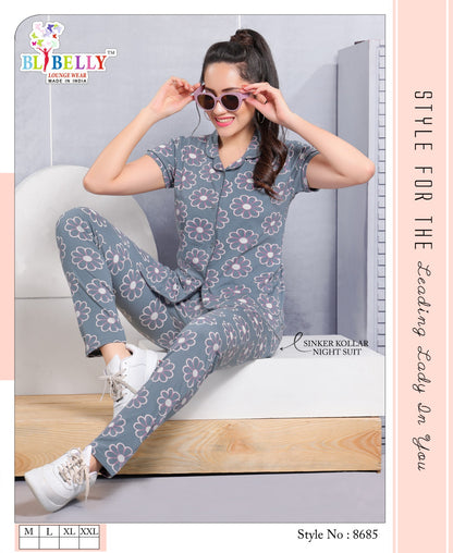 Front Open Vol 629 Belly Sinker Collar Night Suits Wholesaler Ahmedabad