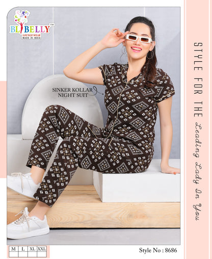 Front Open Vol 629 Belly Sinker Collar Night Suits Wholesaler Ahmedabad