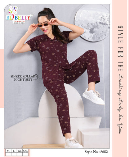 Front Open Vol 629 Belly Sinker Collar Night Suits Wholesaler Ahmedabad
