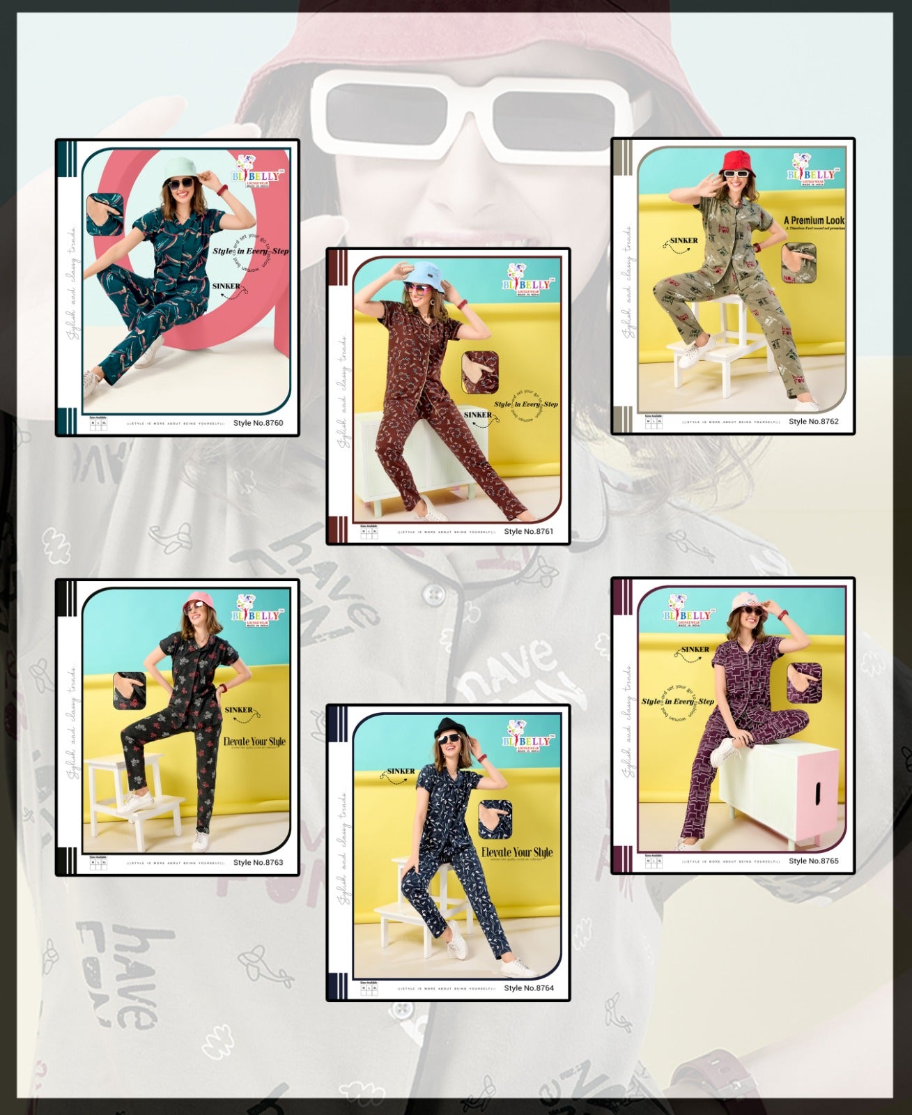 Front Open Vol 636 Belly Sinker Collar Night Suits Wholesale Rate