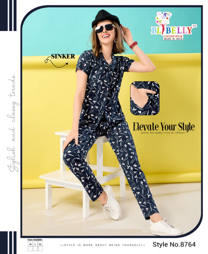 Front Open Vol 636 Belly Sinker Collar Night Suits Wholesale Rate