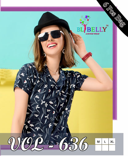 Front Open Vol 636 Belly Sinker Collar Night Suits Wholesale Rate