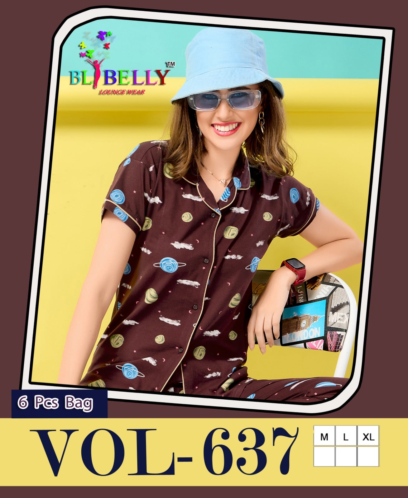 Front Open Vol 637 Belly Sinker Collar Night Suits Wholesaler