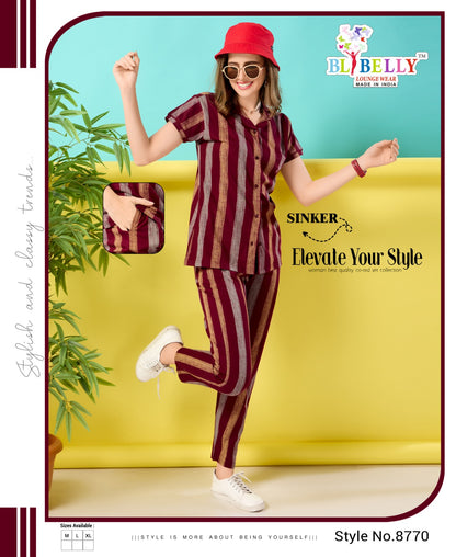 Front Open Vol 637 Belly Sinker Collar Night Suits Wholesaler