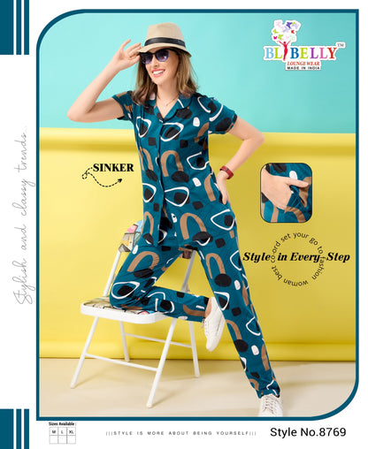 Front Open Vol 637 Belly Sinker Collar Night Suits Wholesaler