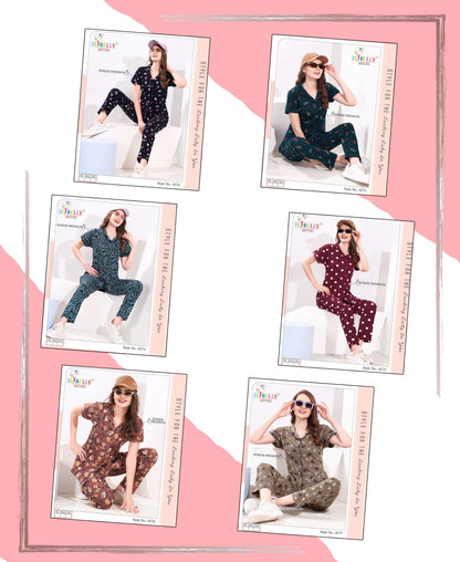 Front Open Vol 639 Belly Sinker Collar Night Suits Wholesale Rate