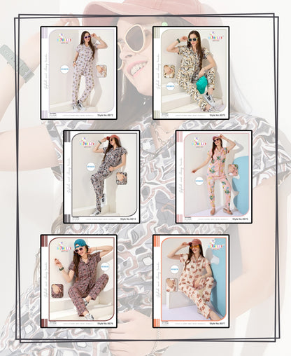 Front Open Vol 645 Belly Sinker Collar Night Suits Wholesale