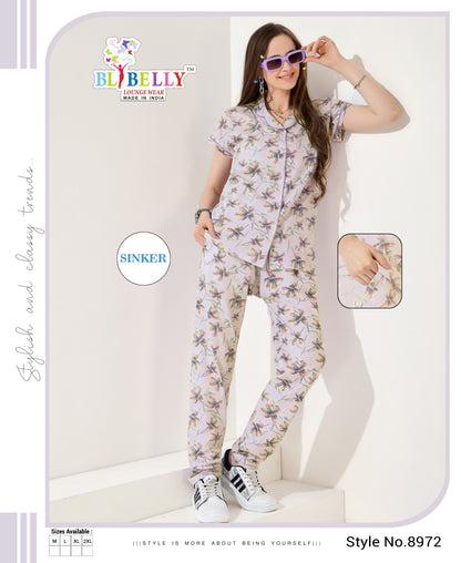 Front Open Vol 645 Belly Sinker Collar Night Suits Wholesale