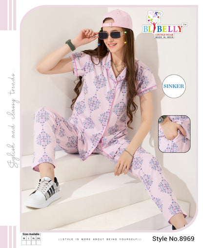 Front Open Vol 647 Belly Sinker Collar Night Suits Wholesaler Gujarat