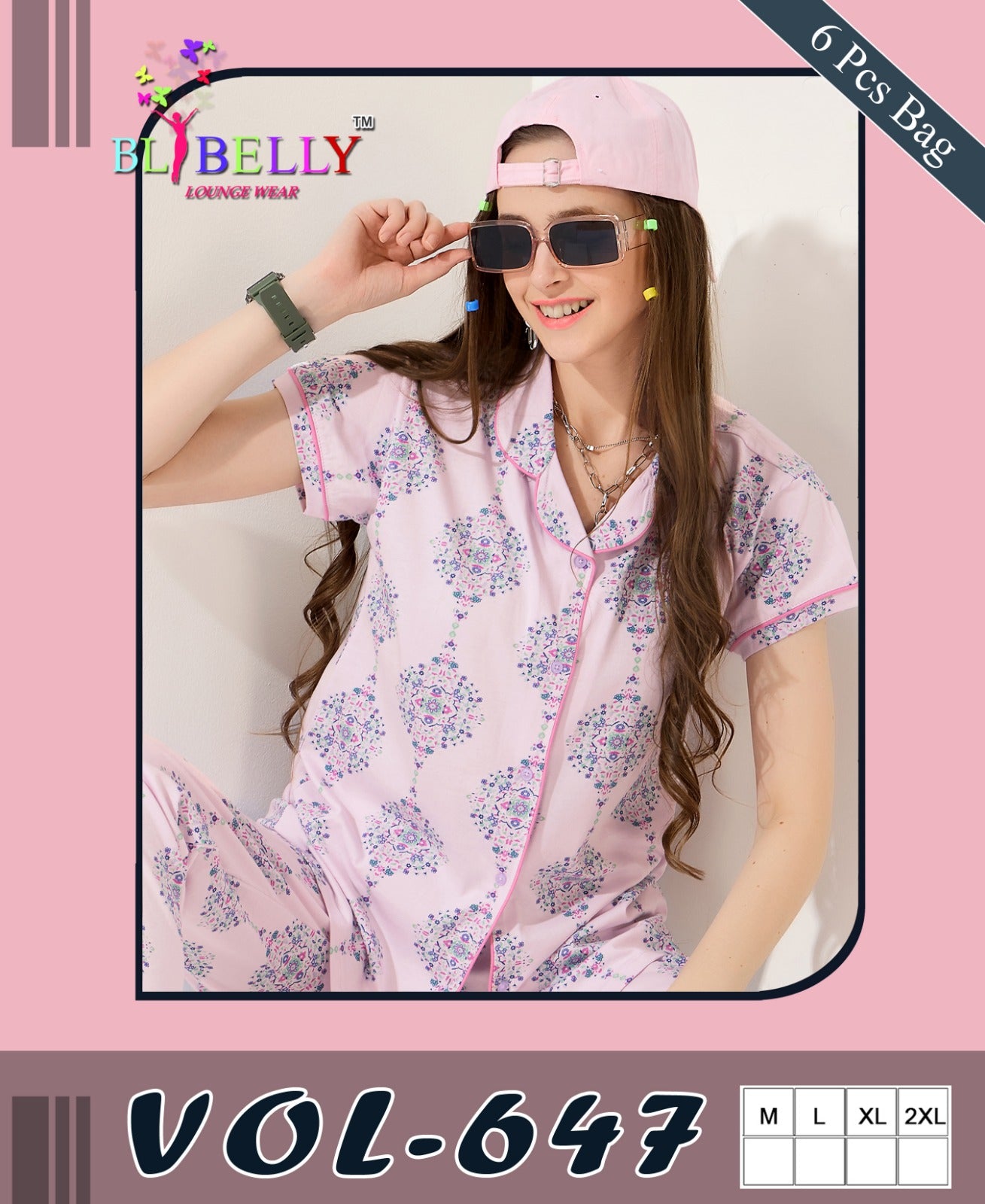 Front Open Vol 647 Belly Sinker Collar Night Suits Wholesaler Gujarat