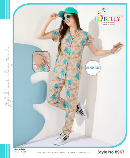 Front Open Vol 647 Belly Sinker Collar Night Suits Wholesaler Gujarat