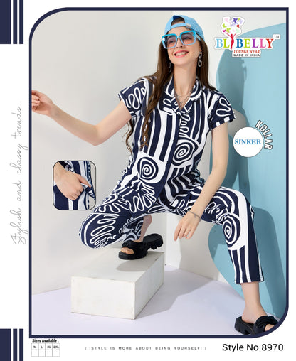 Front Open Vol 647 Belly Sinker Collar Night Suits Wholesaler Gujarat