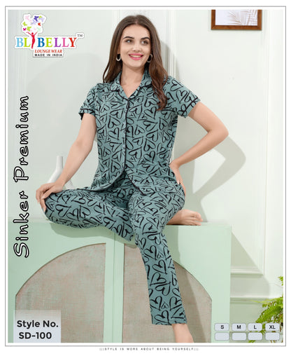 Front Open Vol 679 Belly Sinker Collar Night Suits Wholesaler Ahmedabad