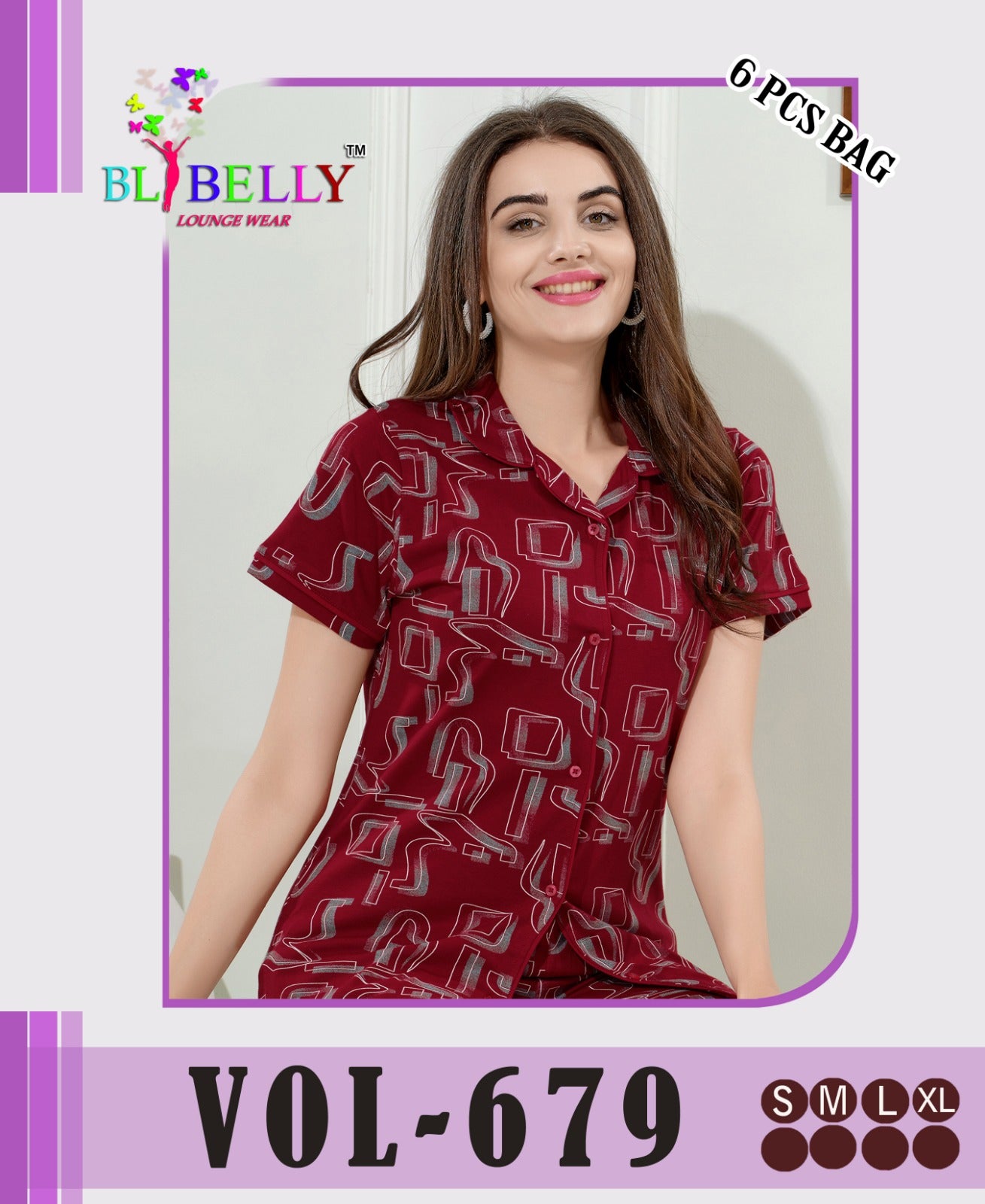 Front Open Vol 679 Belly Sinker Collar Night Suits Wholesaler Ahmedabad