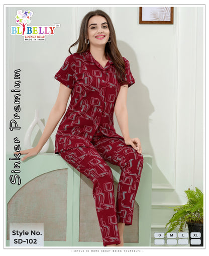 Front Open Vol 679 Belly Sinker Collar Night Suits Wholesaler Ahmedabad