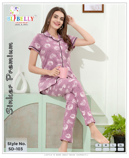 Front Open Vol 679 Belly Sinker Collar Night Suits Wholesaler Ahmedabad