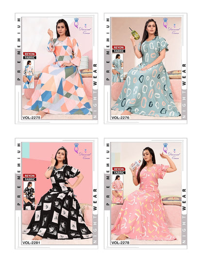 Full Ghera 2907 Diamond Queen Rayon Night Gowns Wholesale Price