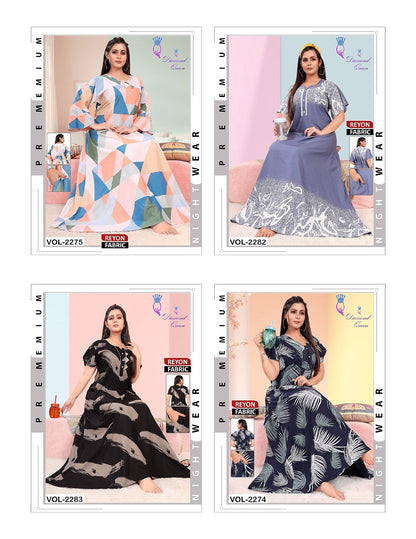 Full Ghera 2907 Diamond Queen Rayon Night Gowns Wholesale Price