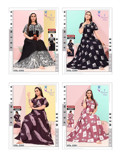 Full Ghera 2907 Diamond Queen Rayon Night Gowns Wholesale Price