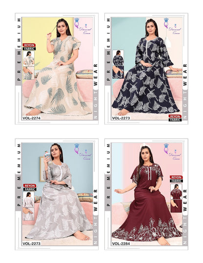 Full Ghera 2907 Diamond Queen Rayon Night Gowns Wholesale Price