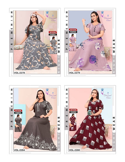 Full Ghera 2907 Diamond Queen Rayon Night Gowns Wholesale Price