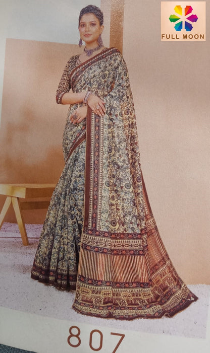 Full Moon 801 To 809 Jivora Chanderi Silk Sarees Supplier Gujarat