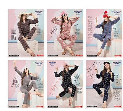 Full Sleeves 10028 B Grab It Sinker Collar Night Suits Supplier Gujarat