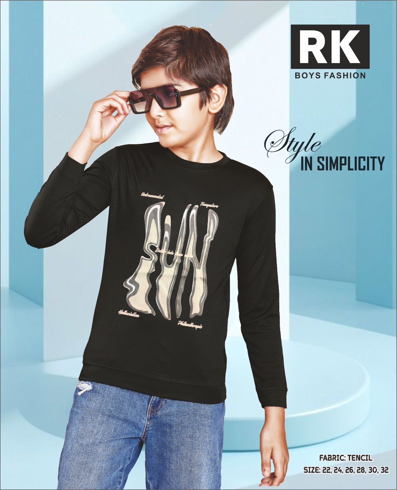 Full Sleeves 2207 Rk Tencil Boys Tshirt Wholesale Rate