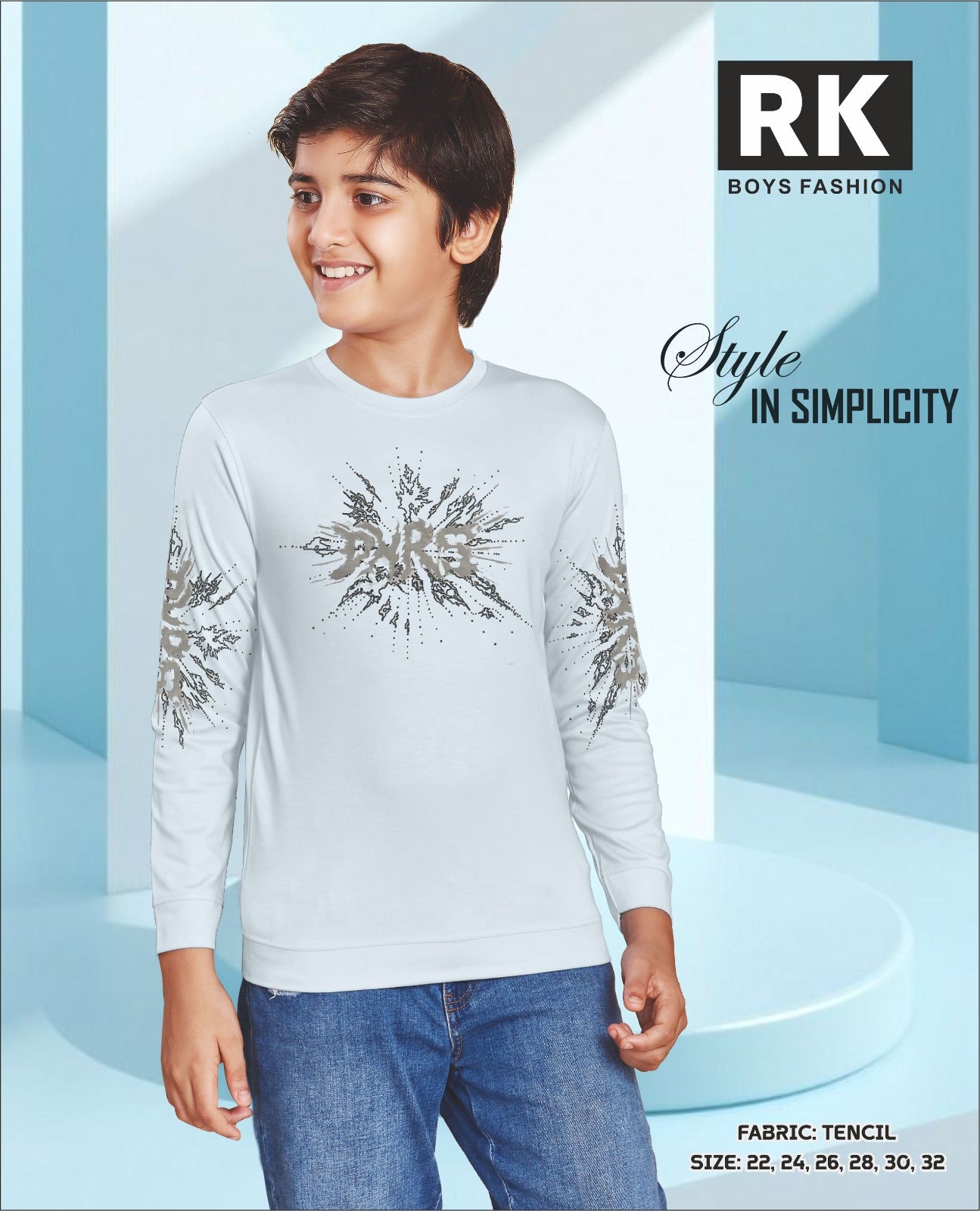 Full Sleeves 2207 Rk Tencil Boys Tshirt Wholesale Rate