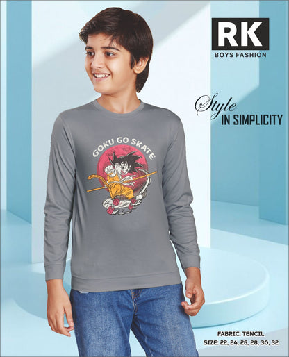 Full Sleeves 2207 Rk Tencil Boys Tshirt Wholesale Rate
