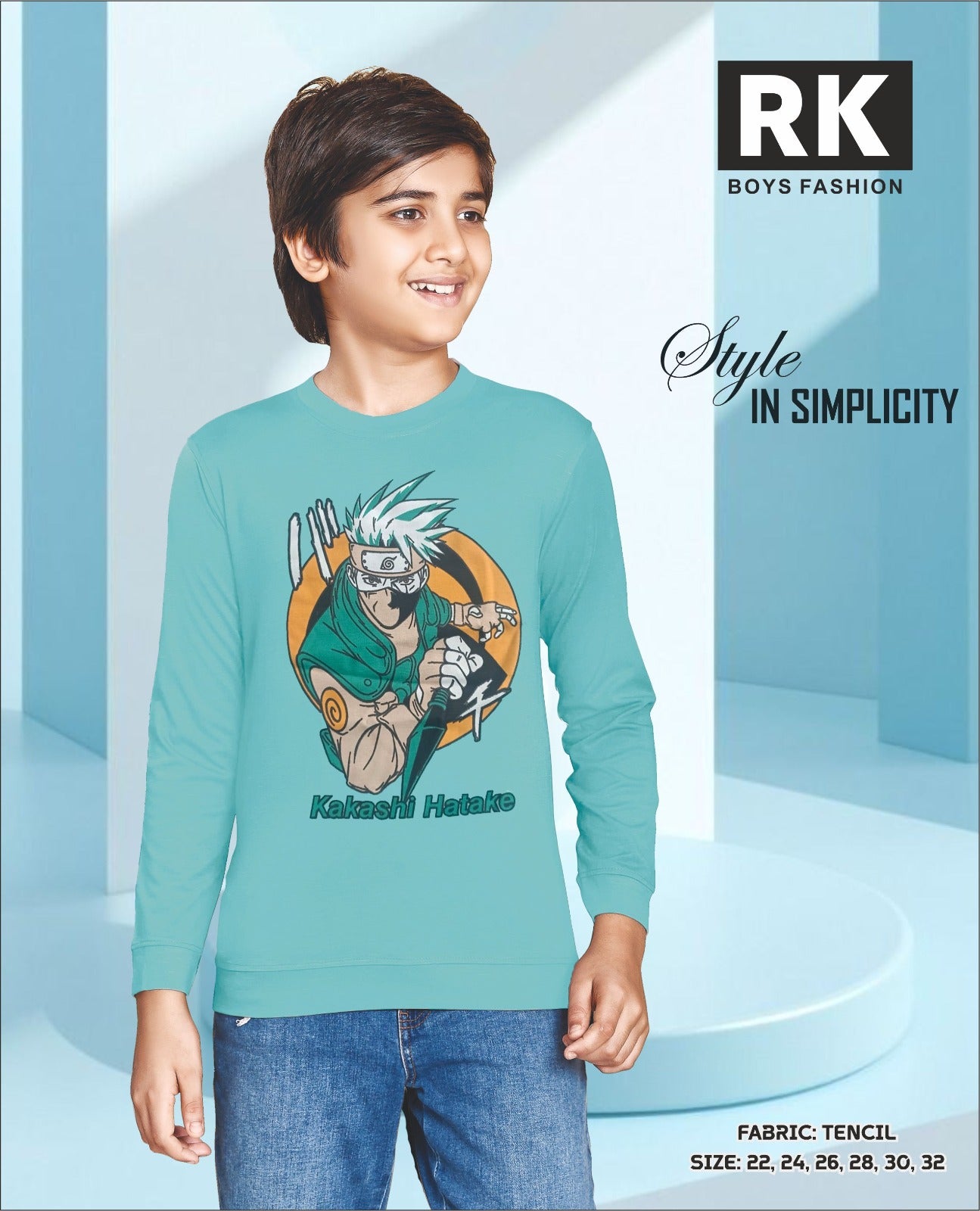 Full Sleeves 2207 Rk Tencil Boys Tshirt Wholesale Rate