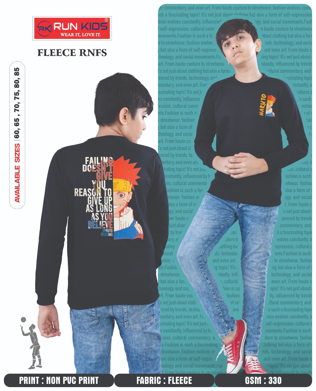 Full Sleeves 3110 Run Kids Fleece Boys Tshirt Manufacturer Gujarat