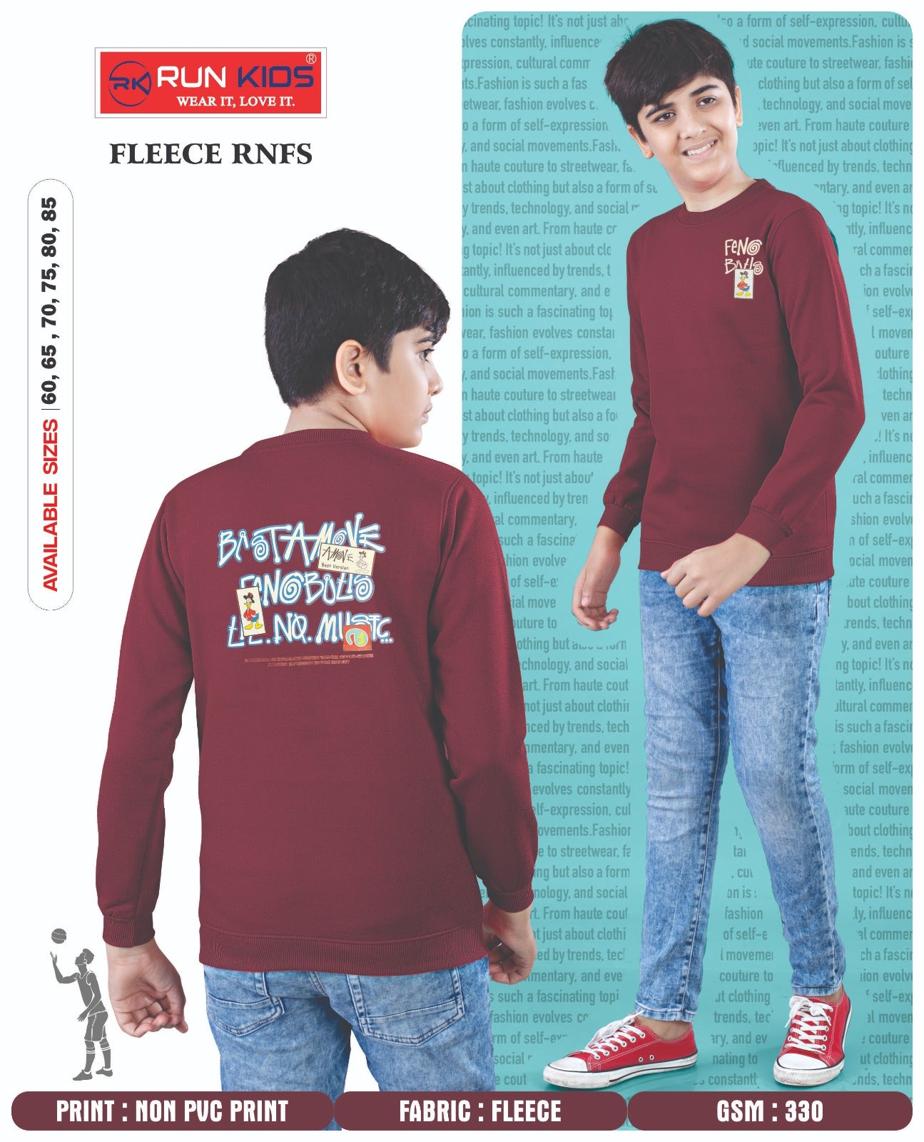 Full Sleeves 3110 Run Kids Fleece Boys Tshirt Manufacturer Gujarat