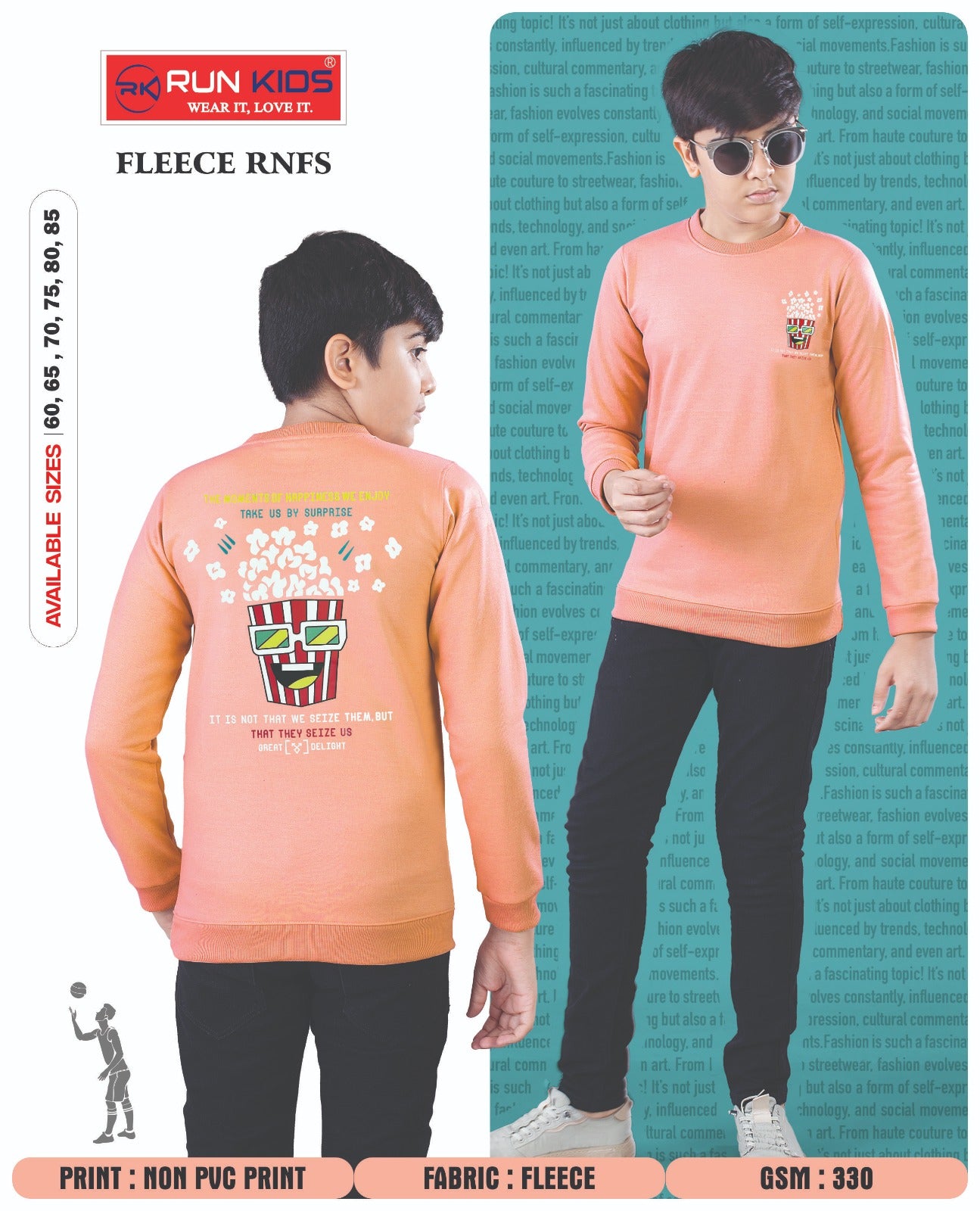 Full Sleeves 3110 Run Kids Fleece Boys Tshirt Manufacturer Gujarat