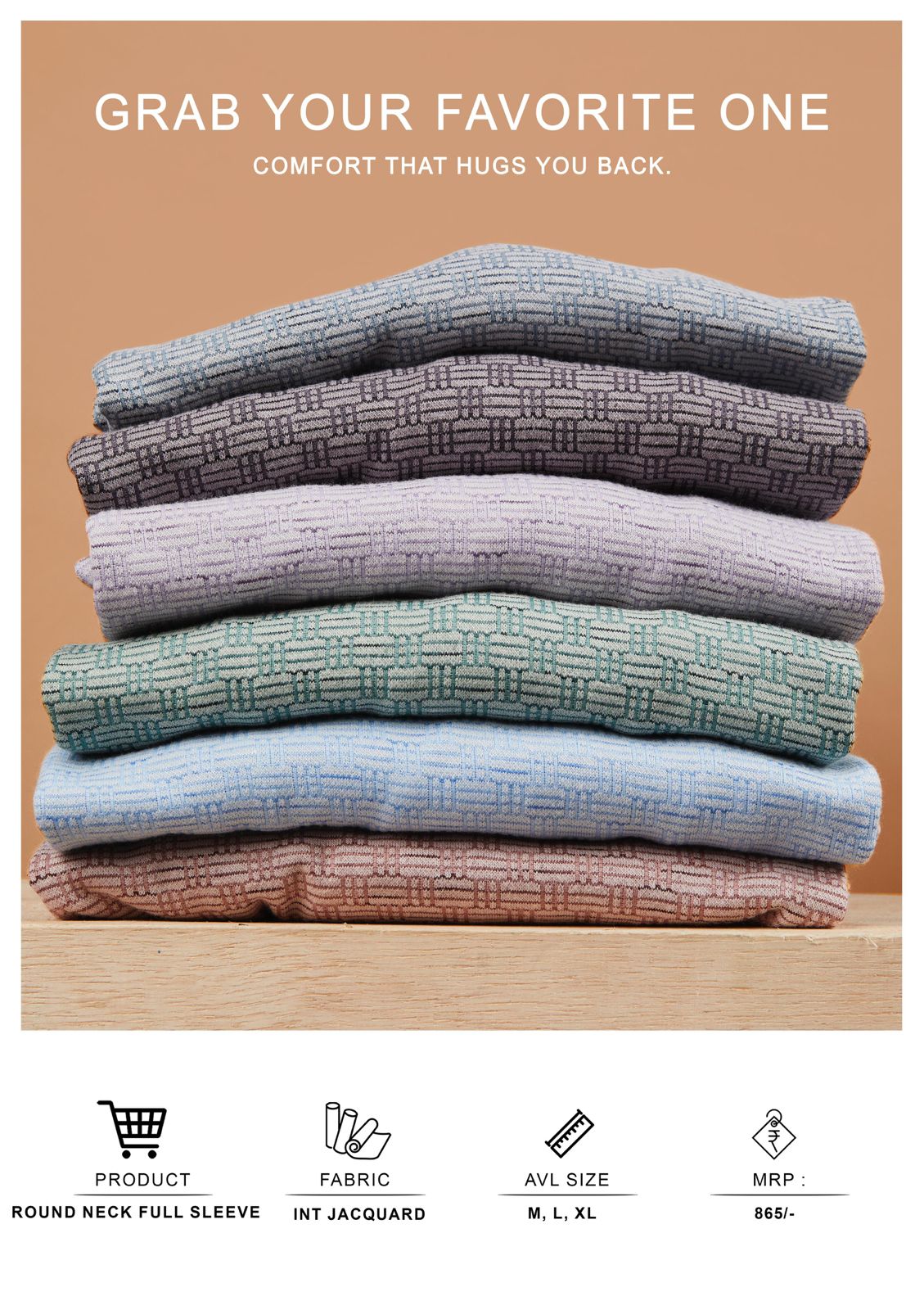 Full Sleeves 547 Oddy Boy Jacquard Mens Tshirts Exporter