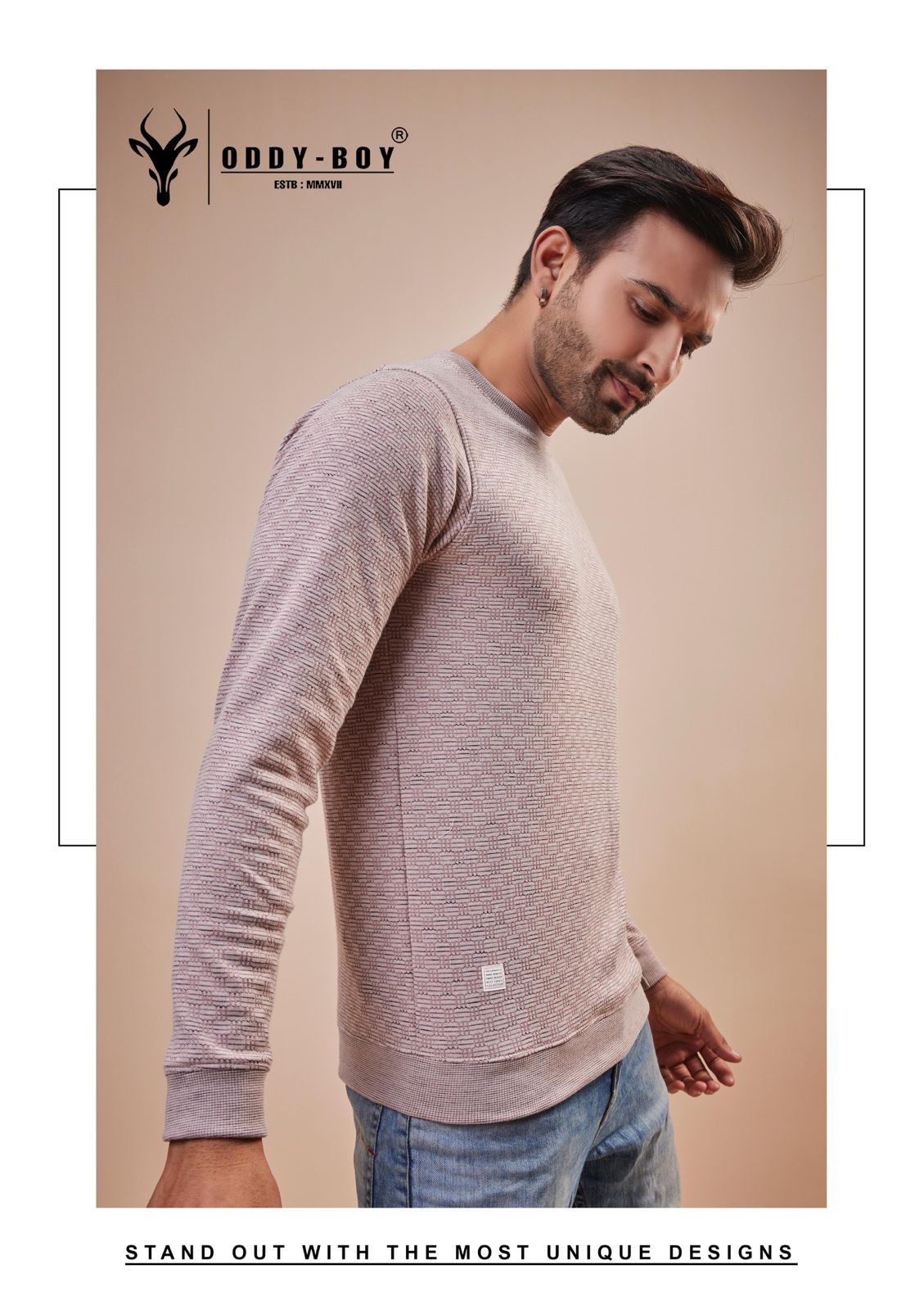 Full Sleeves 547 Oddy Boy Jacquard Mens Tshirts Exporter