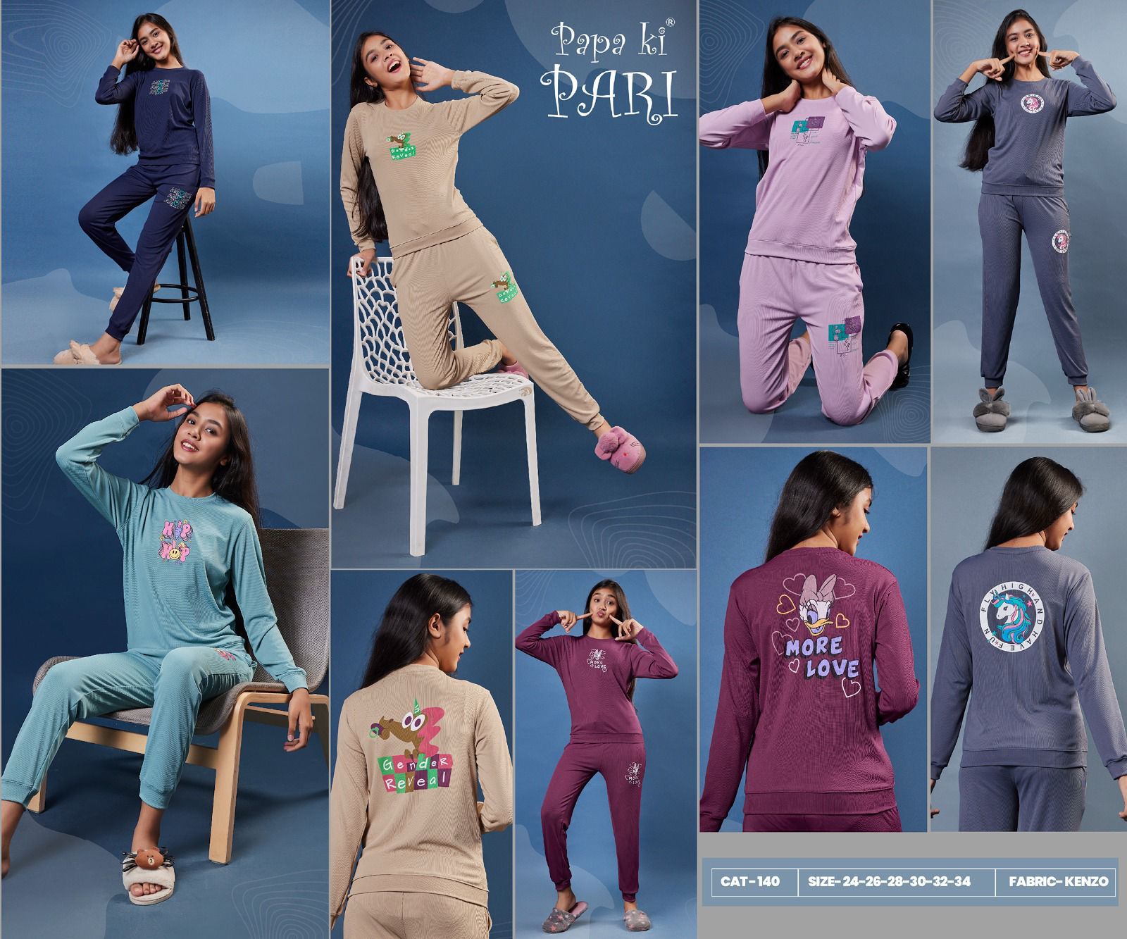 Full Sleeves Cat 140 Papa Ki Pari Imported Girls Co Ord Set Wholesaler Ahmedabad