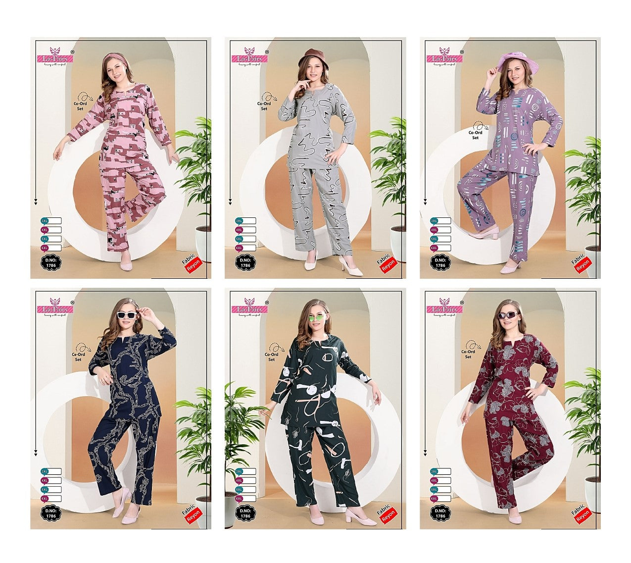 Full Sleeves Design 1786 La Fairy Rayon 22Kg Co Ord Set Wholesale Price