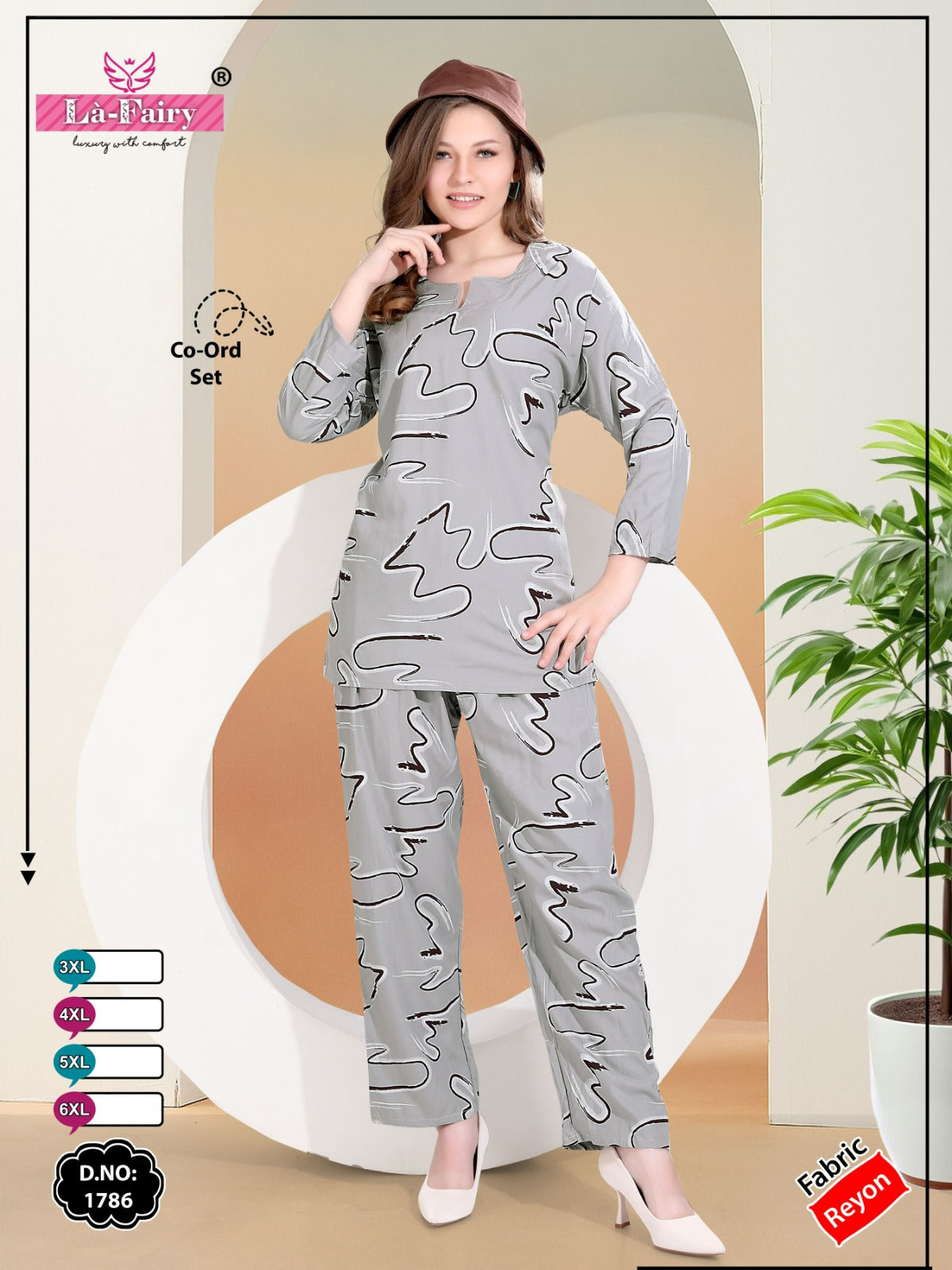 Full Sleeves Design 1786 La Fairy Rayon 22Kg Co Ord Set Wholesale Price