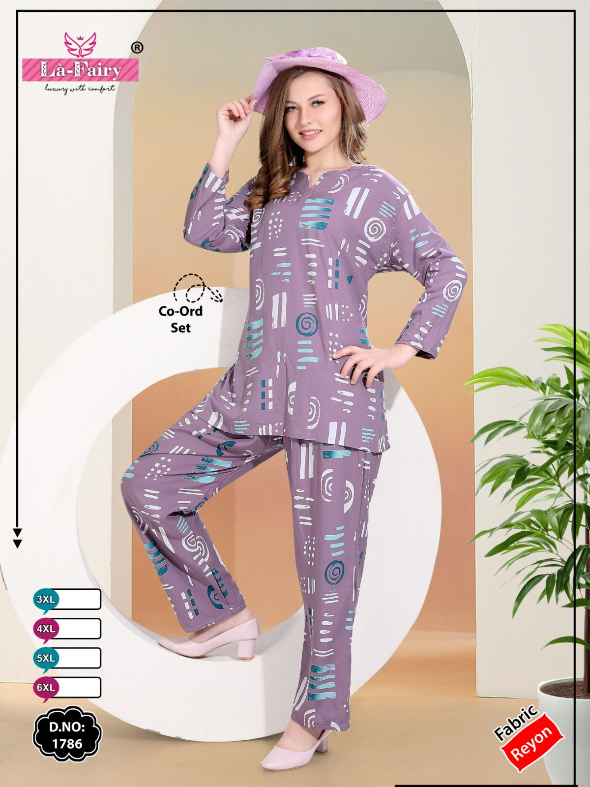 Full Sleeves Design 1786 La Fairy Rayon 22Kg Co Ord Set Wholesale Price