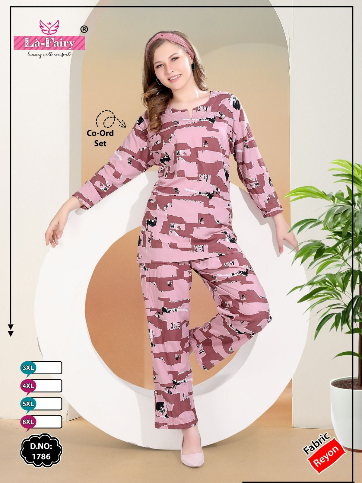 Full Sleeves Design 1786 La Fairy Rayon 22Kg Co Ord Set Wholesale Price