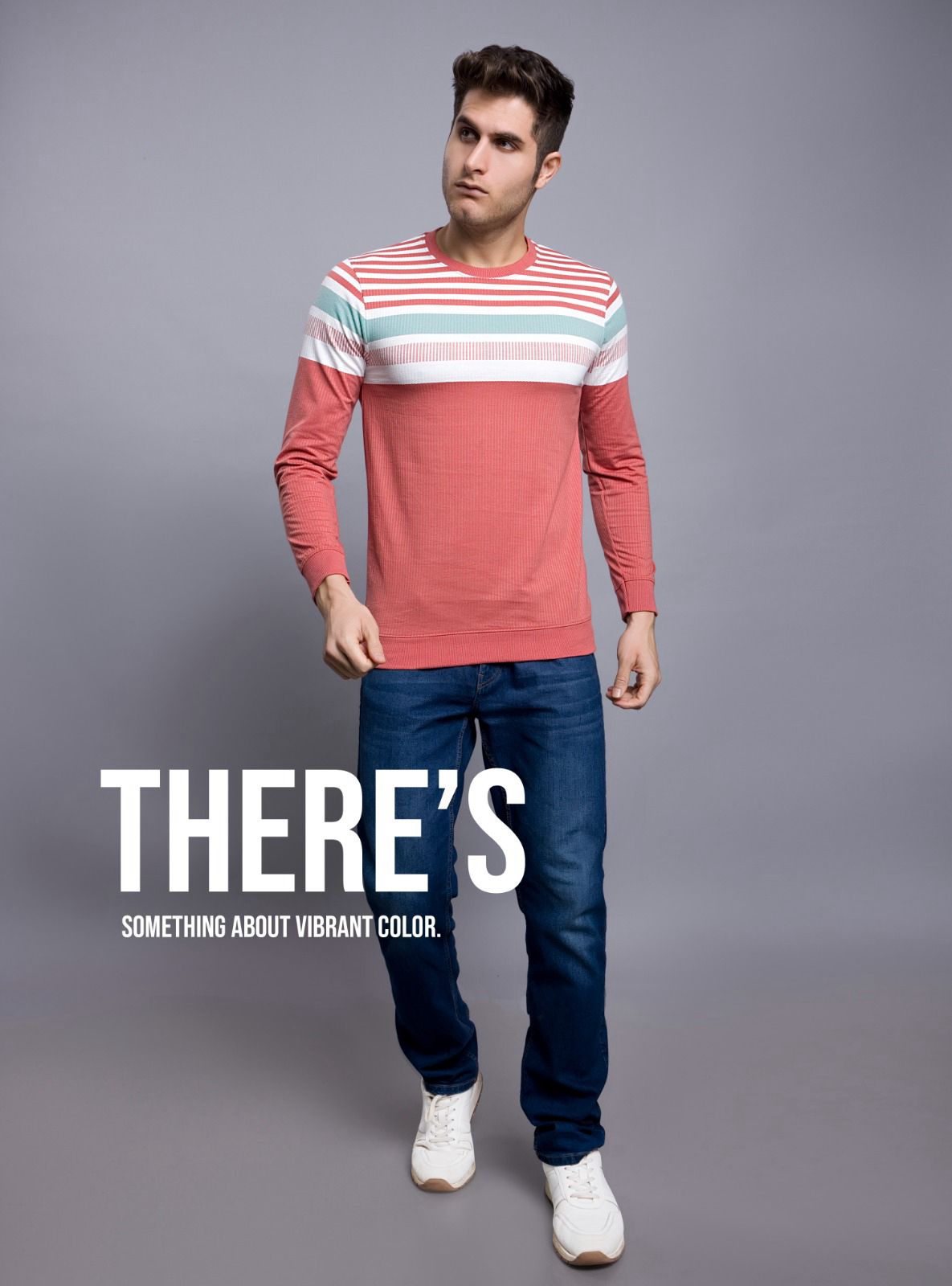 Full Sleeves Design A-154 Mod Zone Stripes Mens Tshirts Wholesaler Ahmedabad