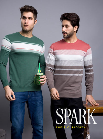 Full Sleeves Design A-154 Mod Zone Stripes Mens Tshirts Wholesaler Ahmedabad