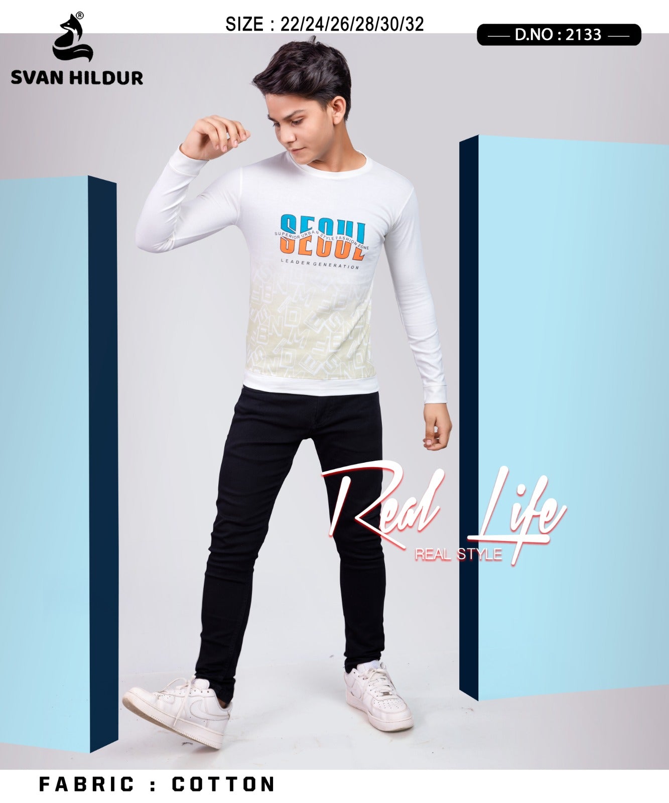 Full Sleeves Design No 2133 Svan Hildur Cotton Boys Tshirt Manufacturer Ahmedabad