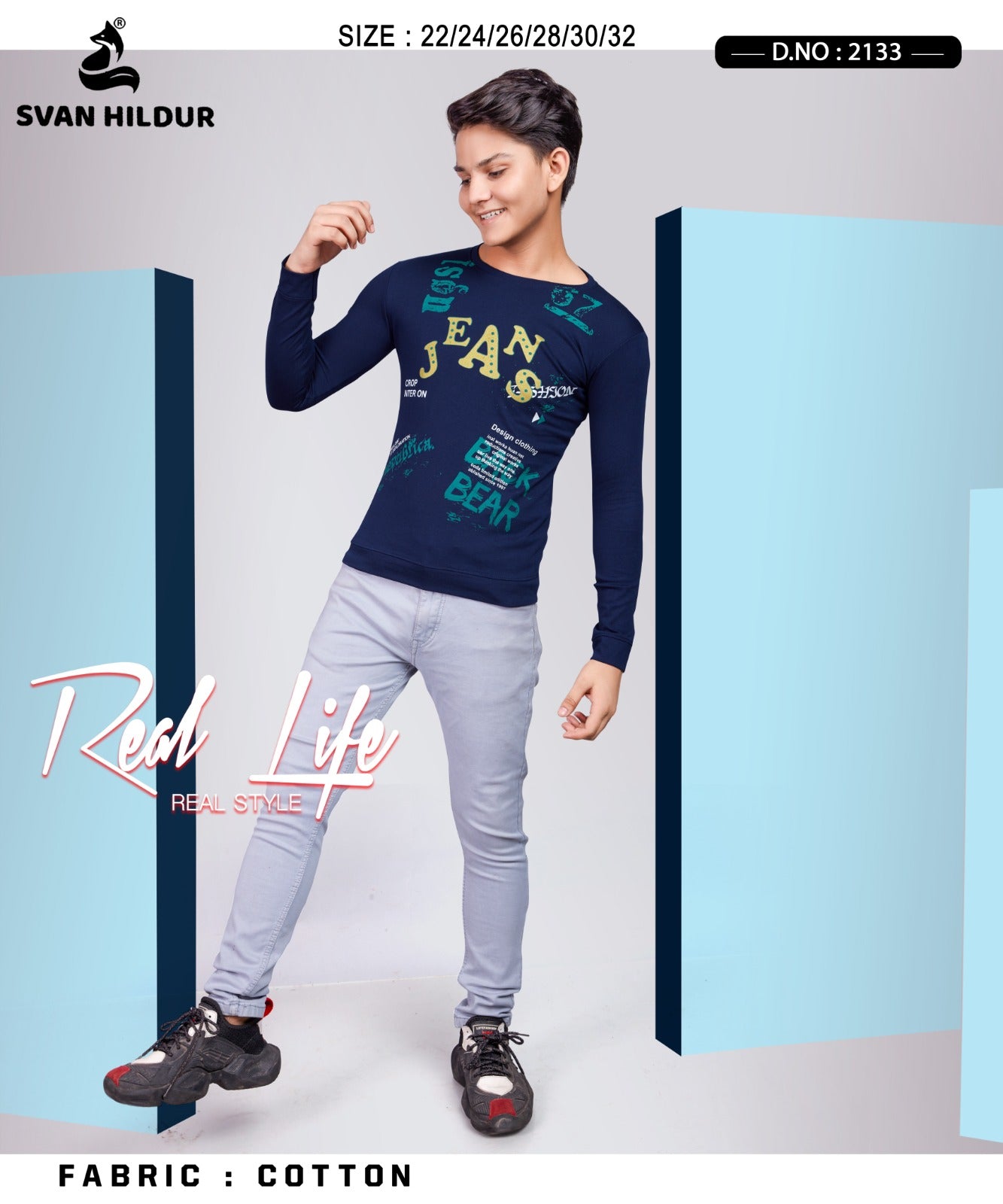 Full Sleeves Design No 2133 Svan Hildur Cotton Boys Tshirt Manufacturer Ahmedabad