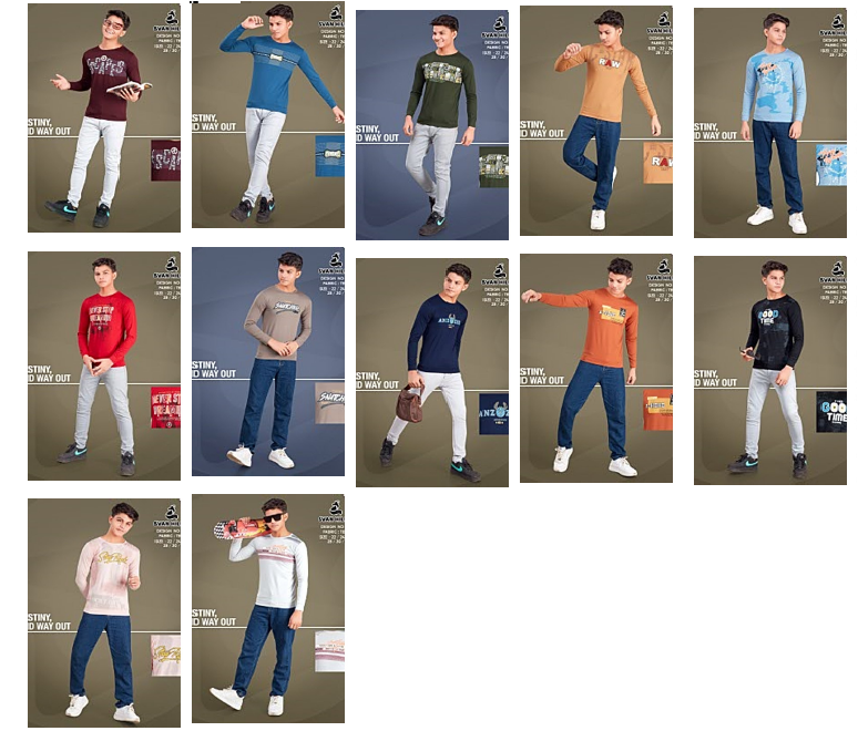 Full Sleeves Design No 2152 Svan Hildur Tencil Lycra Boys Tshirt Manufacturer India