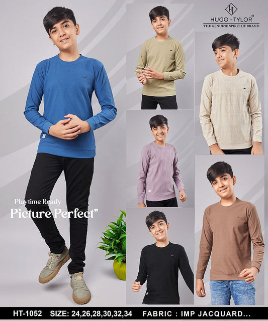 Full Sleeves Ht 1052 Hugo Tylor Imported Boys Tshirt Manufacturer Gujarat